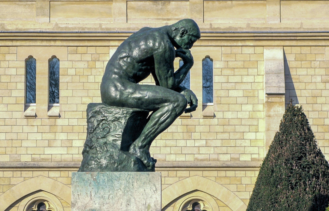 The Thinker sculpture at Rodin Museum, Paris.