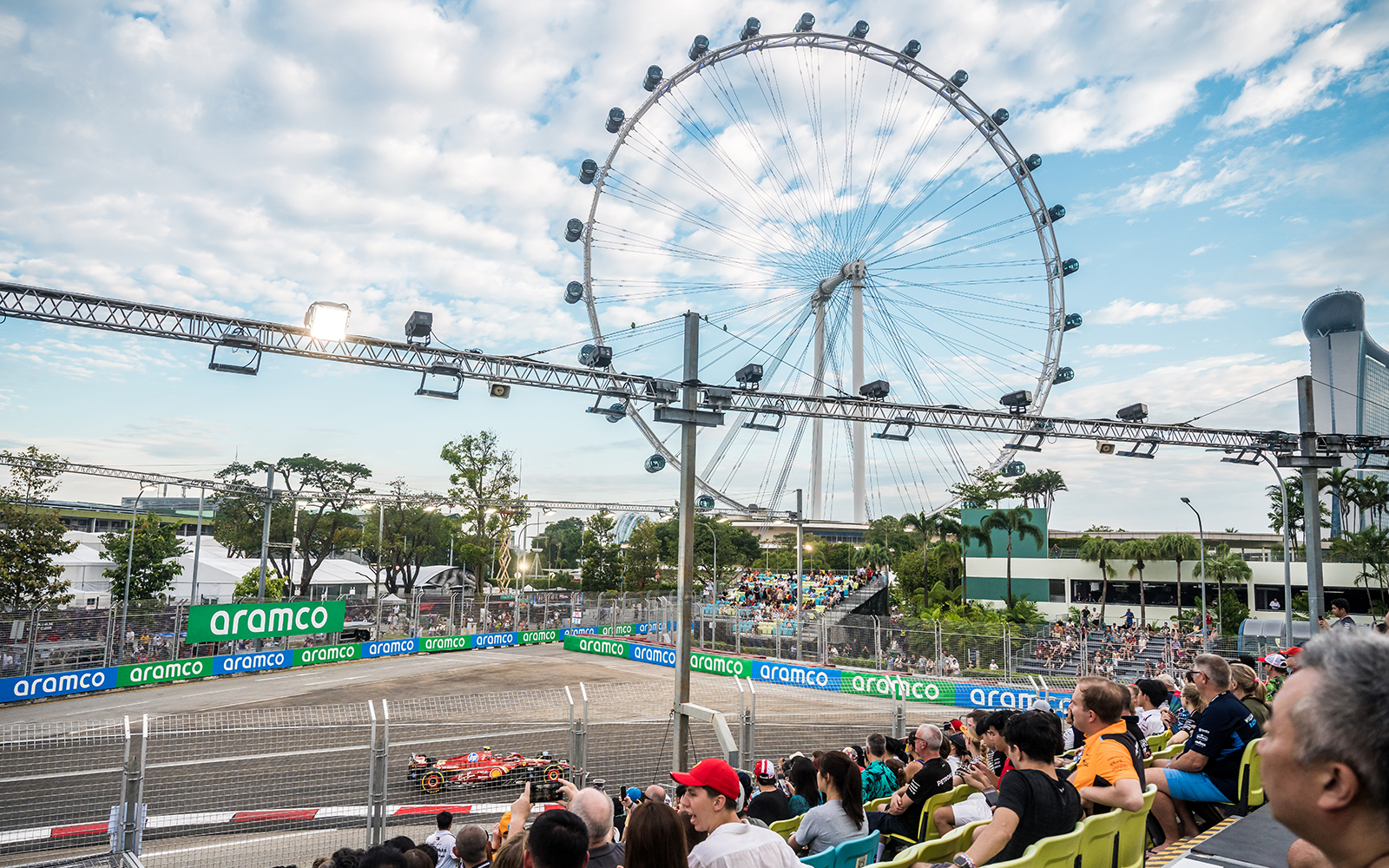 Spectators watching the race from the Republic Grandstand, F1 Singapore