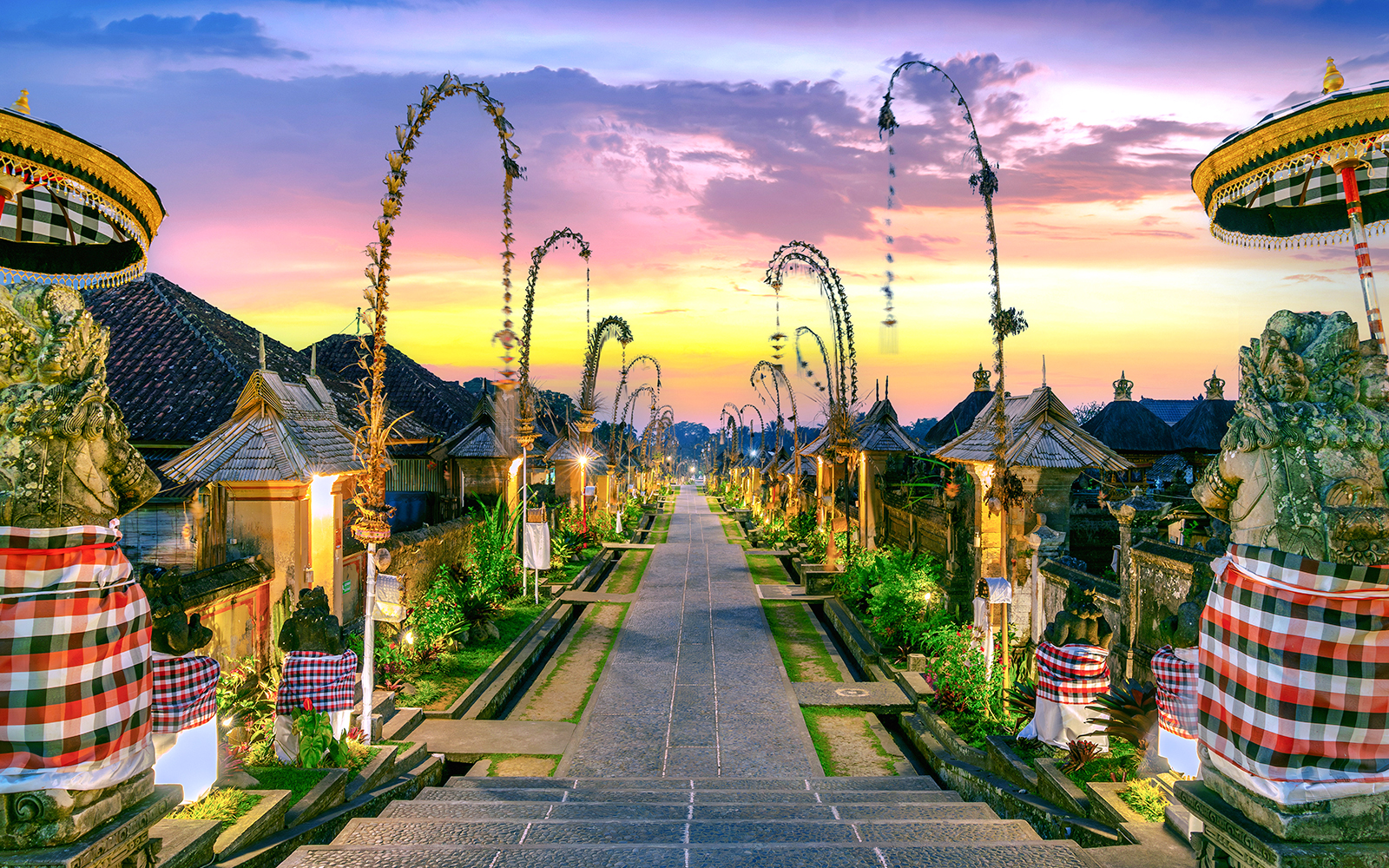 Penglipuran, a traditional Balinese village near Ubud, Bali- Mt. Batur