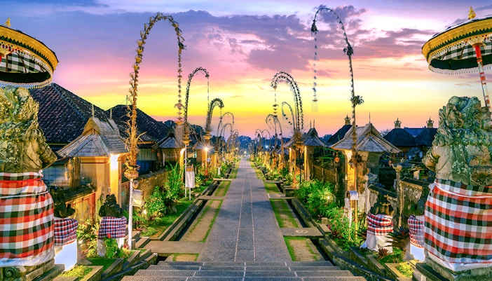 Penglipuran, a traditional Balinese village near Ubud, Bali- Mt. Batur