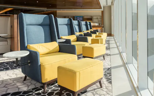 Seating area in Plaza Premium Lounge, Rio de Janeiro Airport, T2 International Departures.