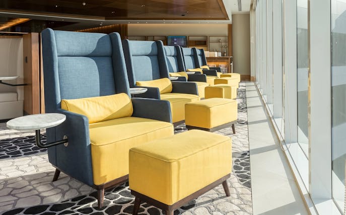 Seating area in Plaza Premium Lounge, Rio de Janeiro Airport, T2 International Departures.