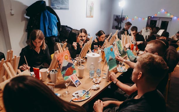 krakow sip & paint workshop with unlimited wine & prosecco-5