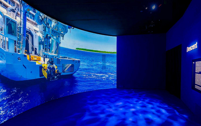 Submarine exhibit in the "Descent" zone at Singapore's ArtScience Museum.