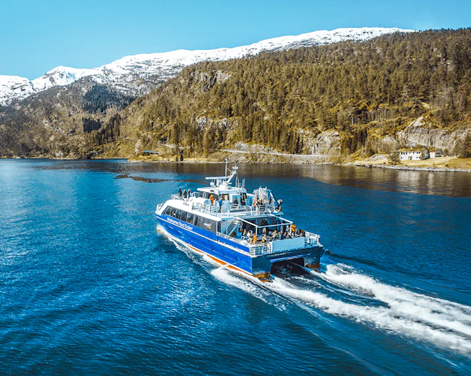 From Bergen: Mostraumen Fjord Cruise + Mt Fløyen Funicular & City Tour