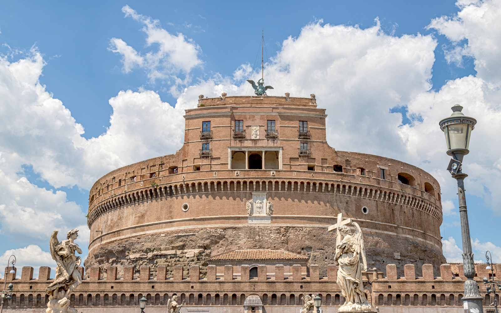 Bronze statue of Michael the Archangel on the top of the Castel Sant'Angelo