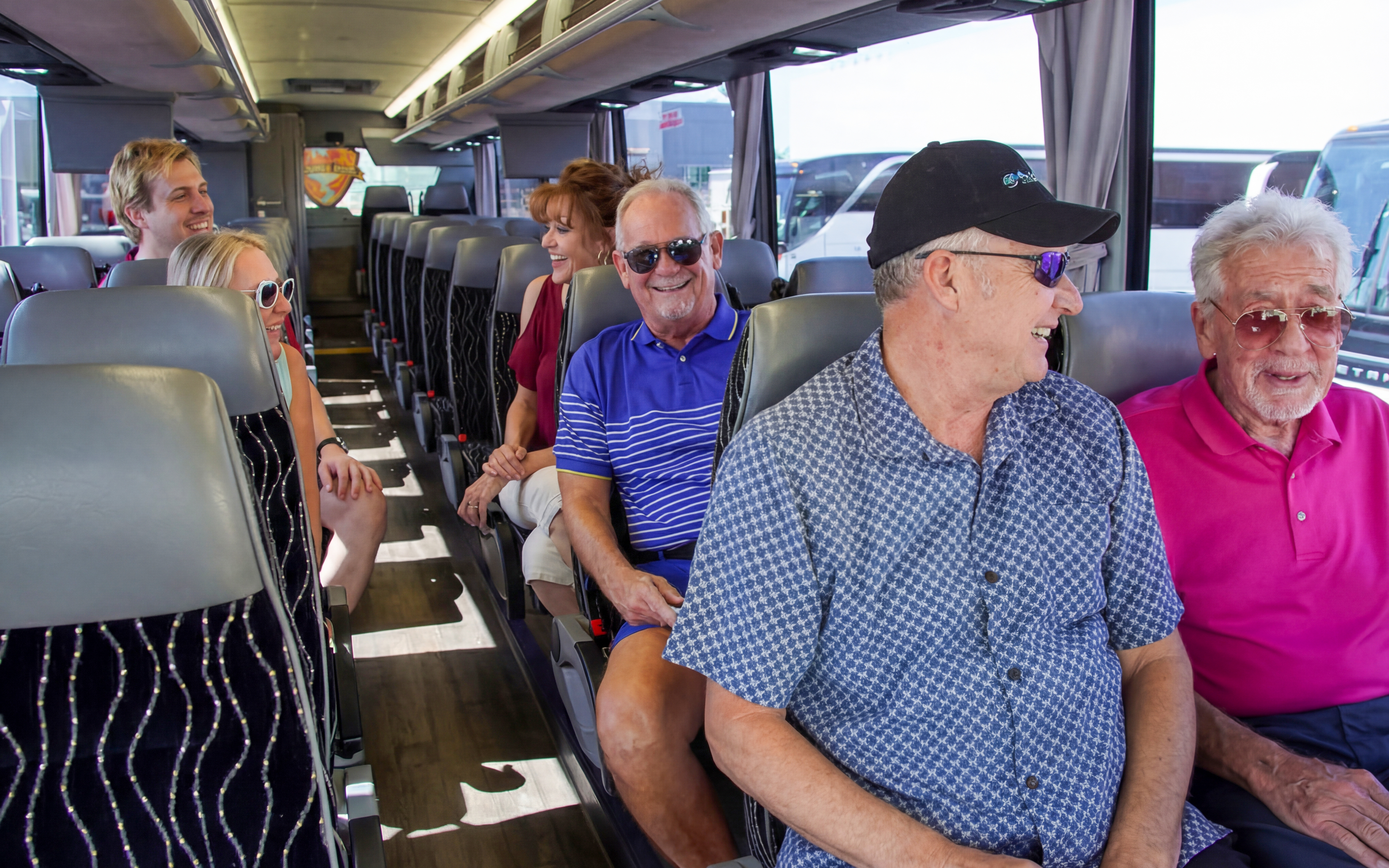 Guests on a bus tour to Chicken Ranch Brothel, Nevada.