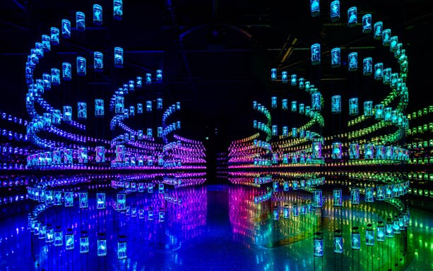 Futuristic light installation at Museum of the Future, Dubai.