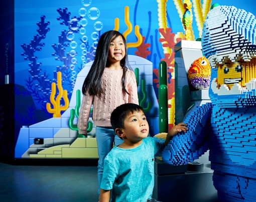 An aquatic themed LEGO installation at LEGOLAND