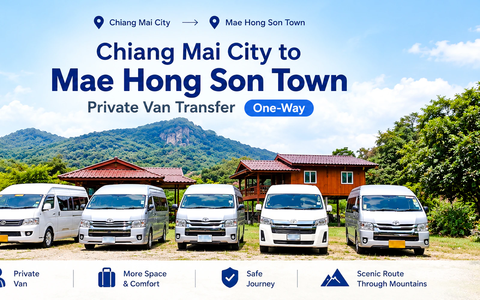 Chiang Mai City to Mae Hong Son Town One-Way Private Van Transfer (Product 55512)