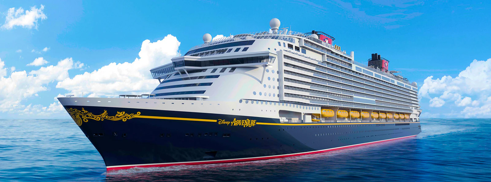 Disney cruise ship sailing at sea from Singapore.