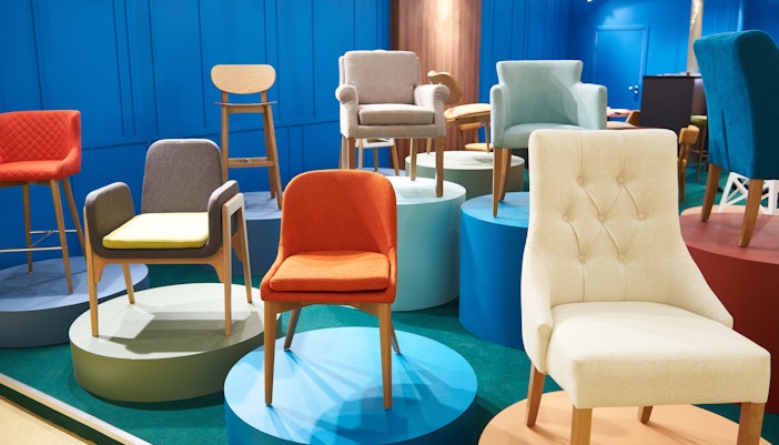 Chairs displayed