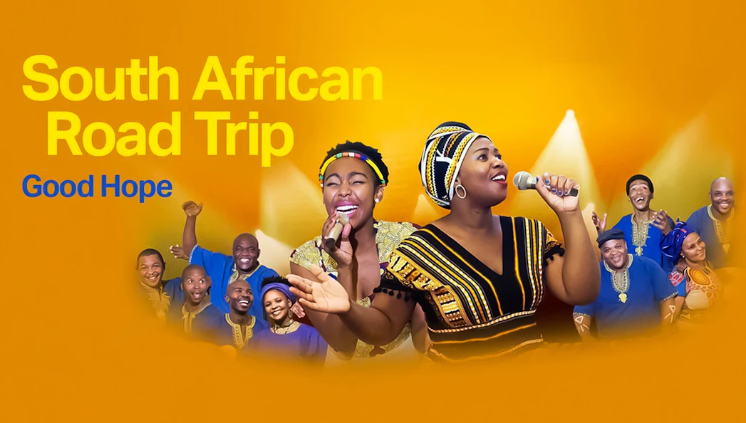 Performers singing on stage during South African Road Trip, Good Hope tour.