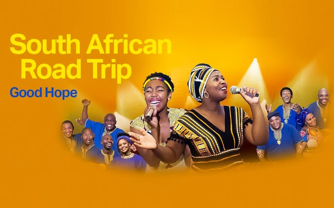 Performers singing on stage during South African Road Trip, Good Hope tour.
