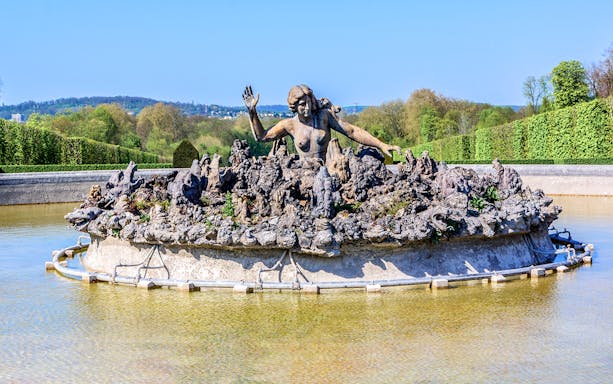 Fountain sculpture in the park of Château de Champs-sur-Marne, France.