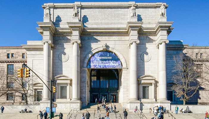 American Museum of Natural History entrance, Central Park West, New York City.