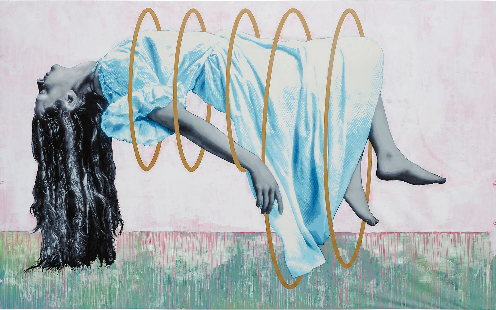 Street art mural titled "Escape" by Snik in a vibrant urban setting, showcasing intricate stencil work.