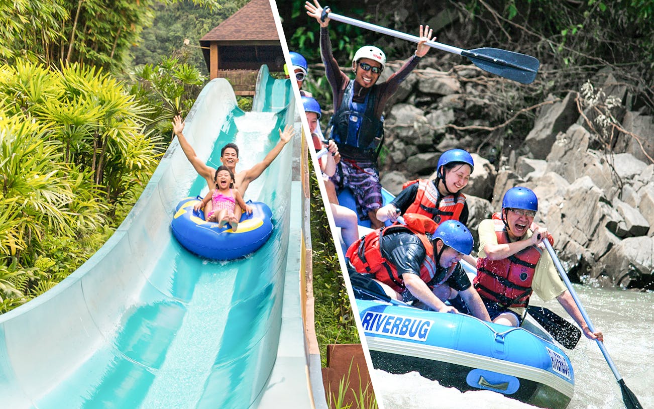 Lost World of Tambun water slide and Kampar River white water rafting adventure.