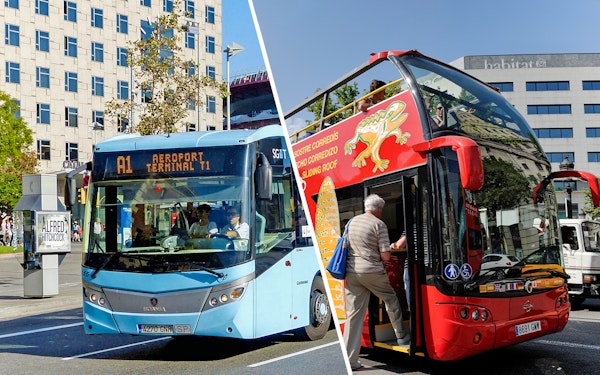 Combo: Aerobus Barcelona Airport Bus Transfers + Barcelona Hop-On Hop-Off Bus Tour