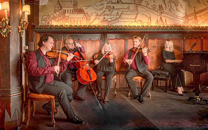 Musicians performing at Fortress Hohensalzburg during Best of Mozart Concert.