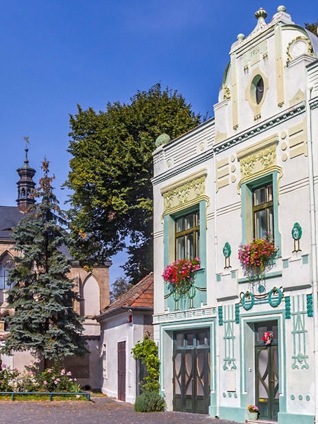 Historic house near Sedlec Ossuary church in Kutna Hora, Czech Republic.