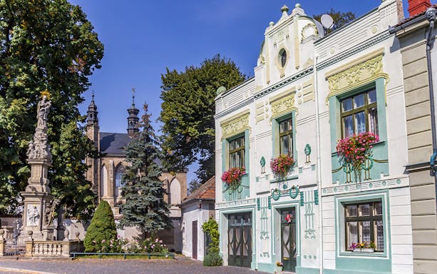 Historic house near Sedlec Ossuary church in Kutna Hora, Czech Republic.