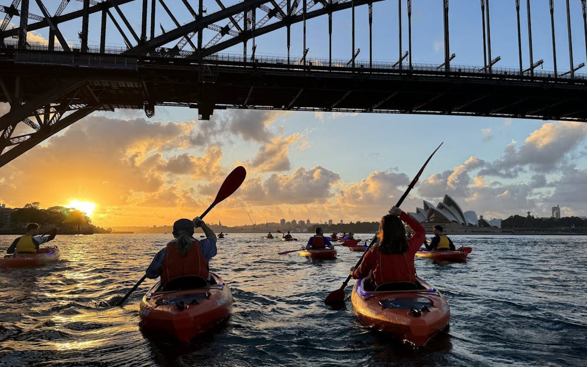 sydney harbour zonsopgang kajak rondleiding met $20 café krediet en foto's-1