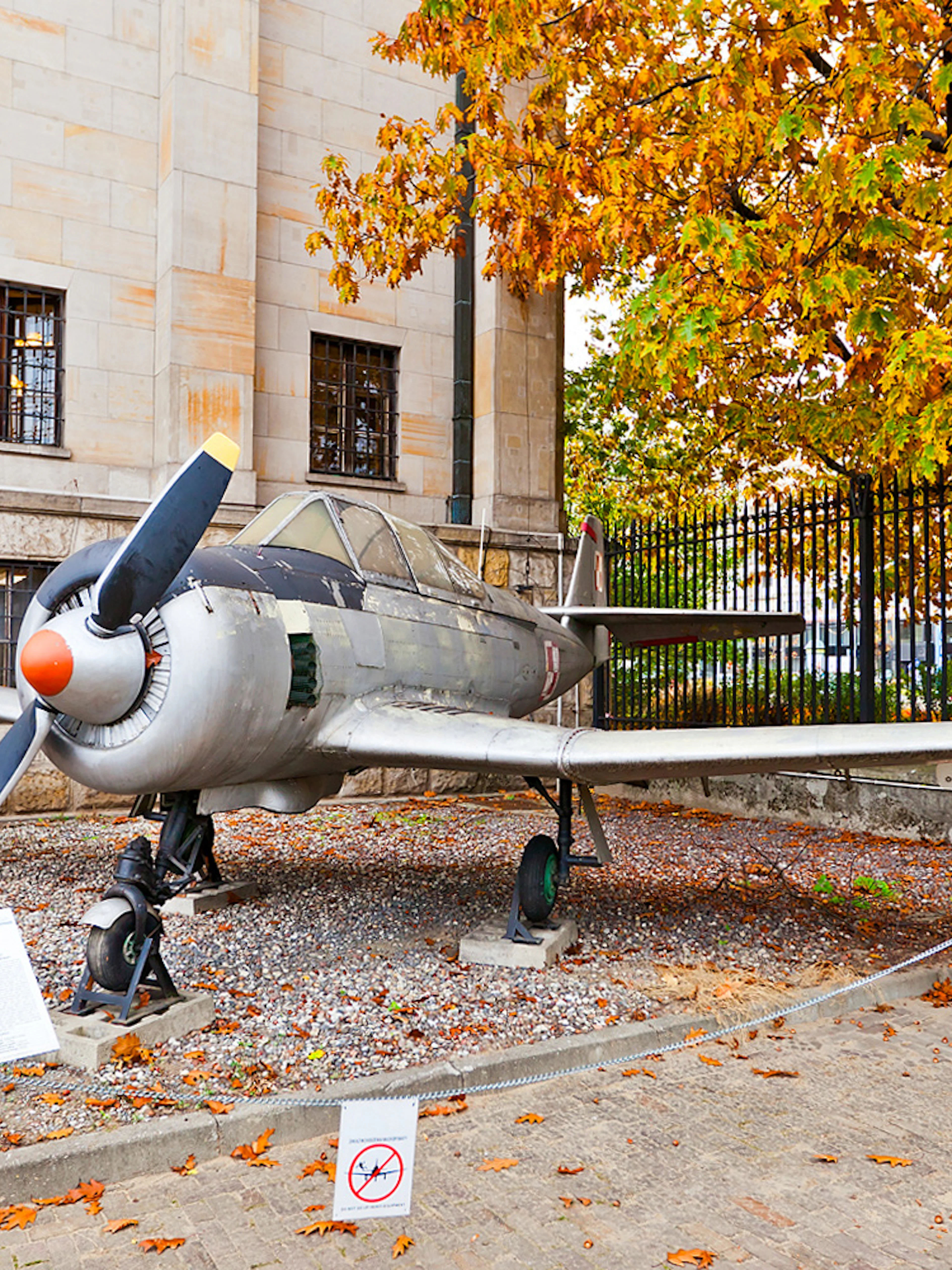 Vintage aircraft displayed at Polish Museum of Aviation in Krakow.