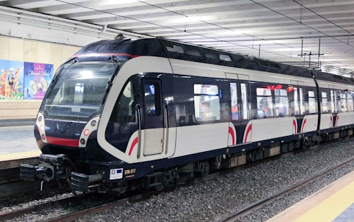 Campania Express train at station for Naples to Sorrento transfer.