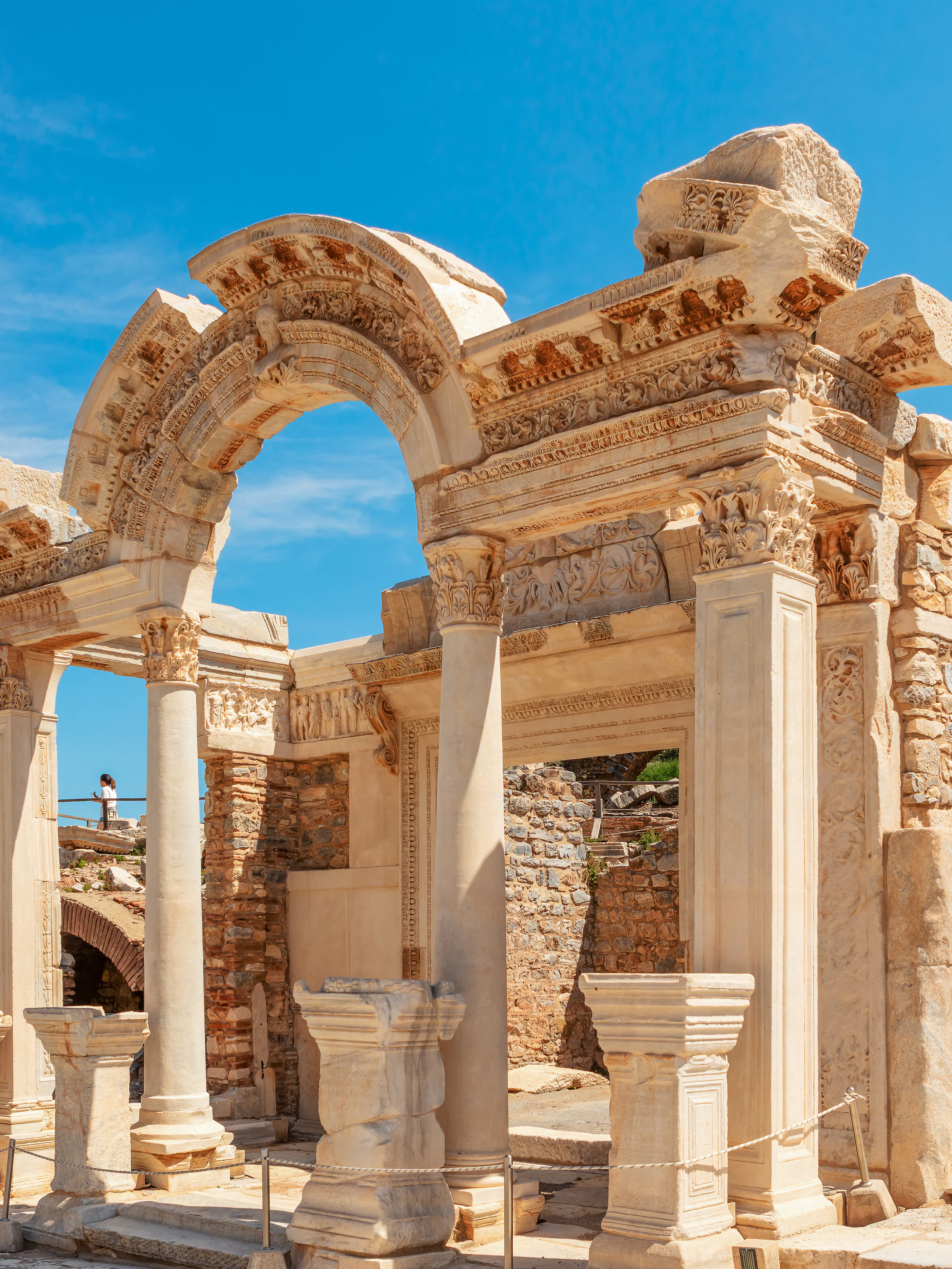 Temple of Hadrian ruins at Ephesus archaeological site, Turkey.