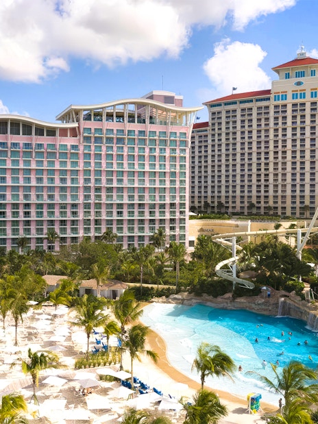 Baha Mar Waterpark with slides and wave pool, Nassau, Bahamas.