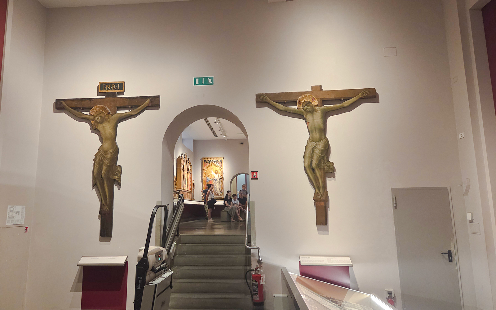 Crucifix sculptures in Florentine Hall, Accademia Gallery, Florence.