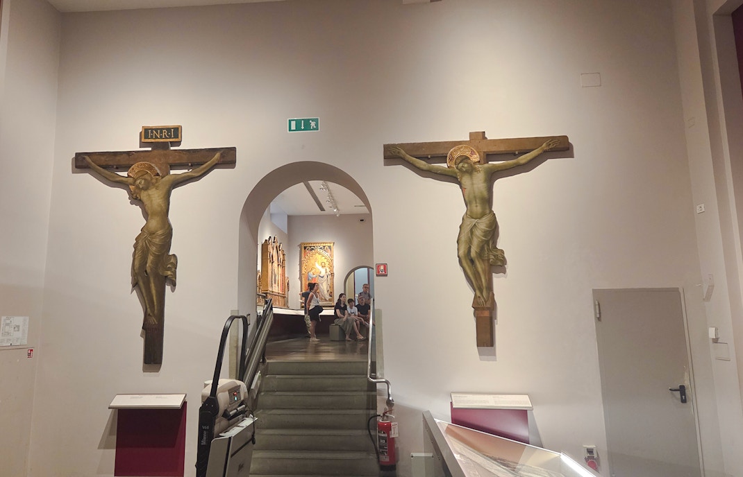 Crucifix sculptures in Florentine Hall, Accademia Gallery, Florence.