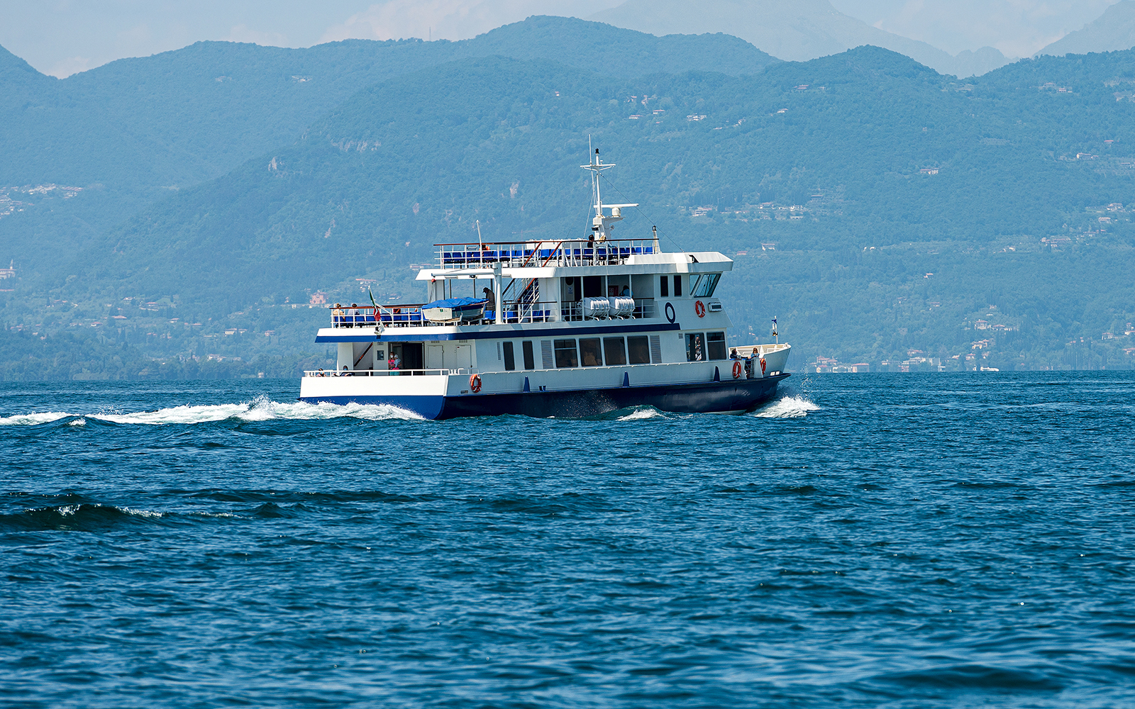 Los Angeles harbor boat cruise with city skyline in the background.