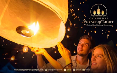 Lantern release during Chiang Mai Voyage of Light festival, Chiang Mai.
