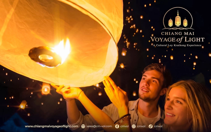 Lantern release during Chiang Mai Voyage of Light festival, Chiang Mai.