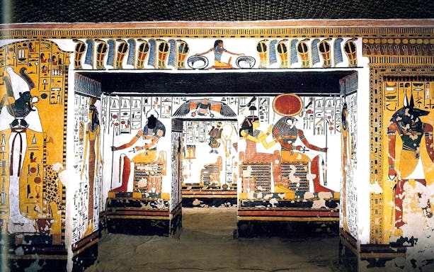 Luxor Valley of the Queens tomb with ancient Egyptian wall paintings.