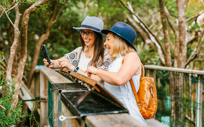 Visitors enjoying the boardwalk at Koala Conservation Reserve, Phillip Island.