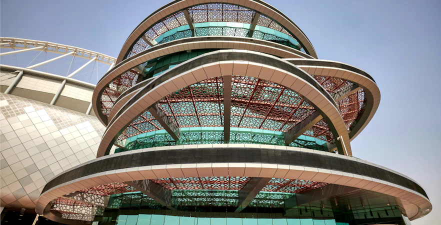 Qatar Olympic and Sports Museum exterior with modern architectural design.
