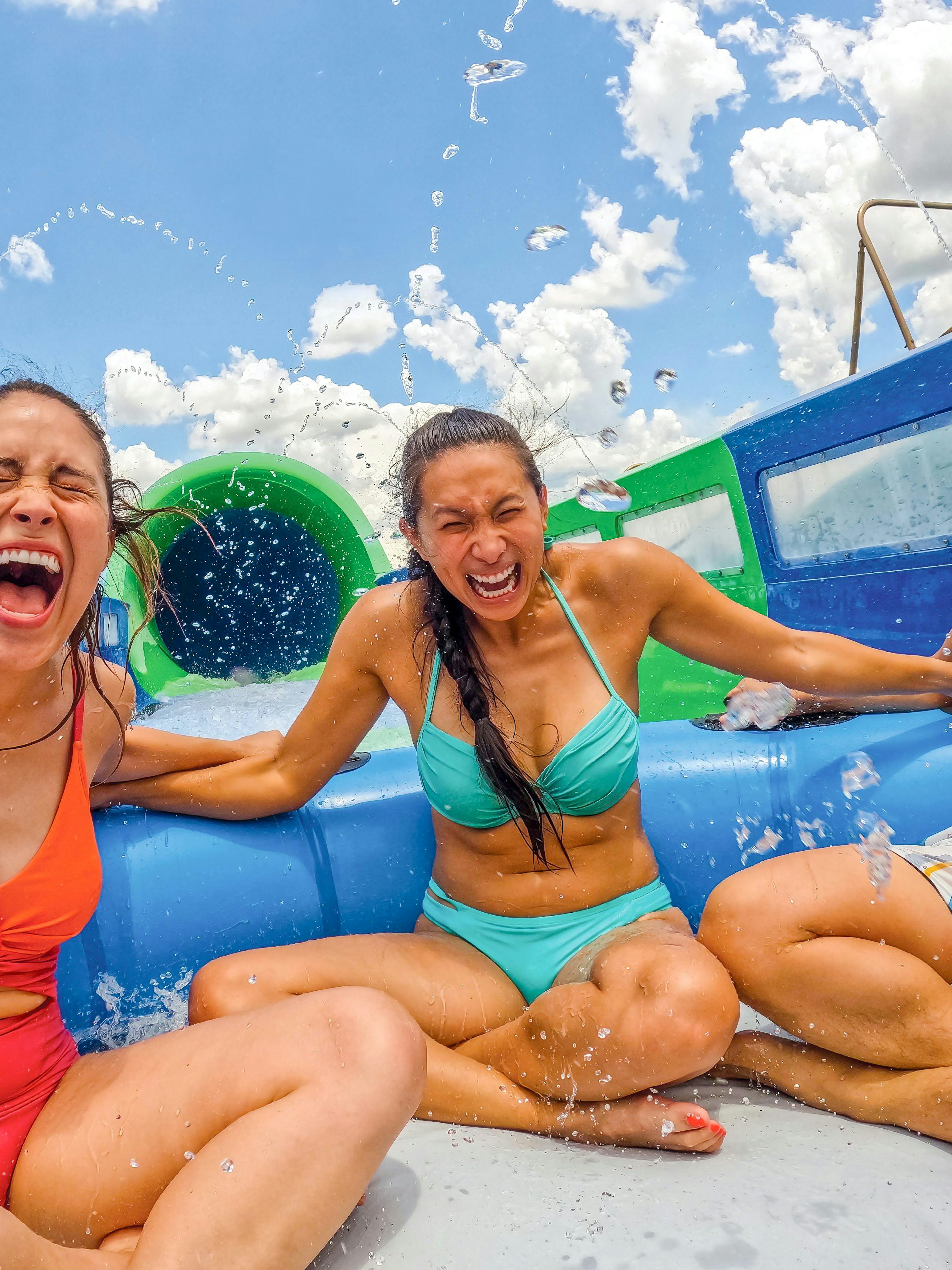 Visitors enjoying a water ride at Aquatica Orlando.