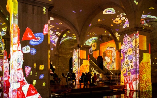 Projections of Monet and Klimt artworks at Mãe d'Água Reservoir, Lisbon.