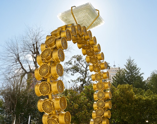 Solitário sculpture at Liria Palace, Madrid, showcasing intricate details and historical significance.