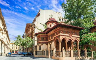 Stavropoleos Monastery in Bucharest, part of the Cretaceous Delta exploration game.