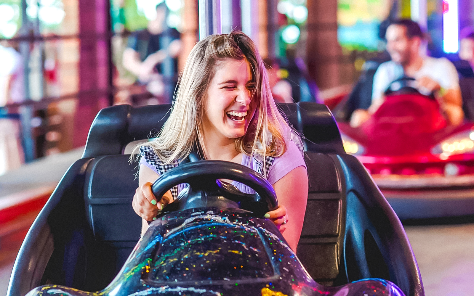 Crash cars ride at Tibidabo Amusement Park, Barcelona.