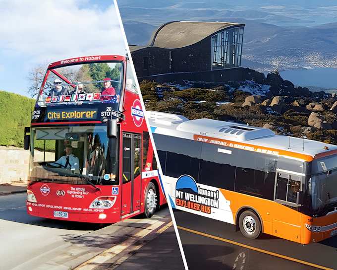 Combo (Save 6%): Hobart Hop-on Hop-off Bus Tour + kunanyi/Mt Wellington Explorer Bus Pass