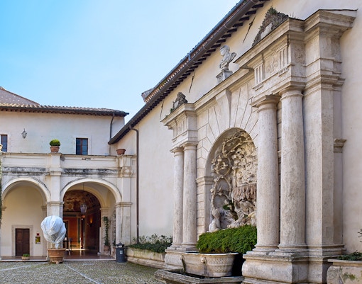 Villa D'Este courtyard with Venus Fountain, Tivoli, Italy.