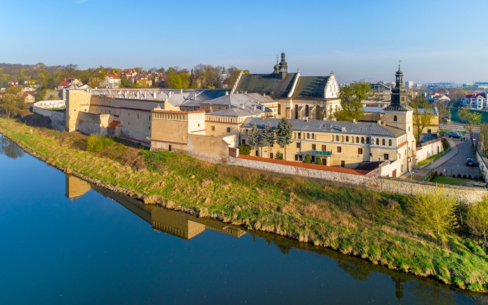 Krakow's Wawel Castle viewed from the Vistula River during a sightseeing cruise.