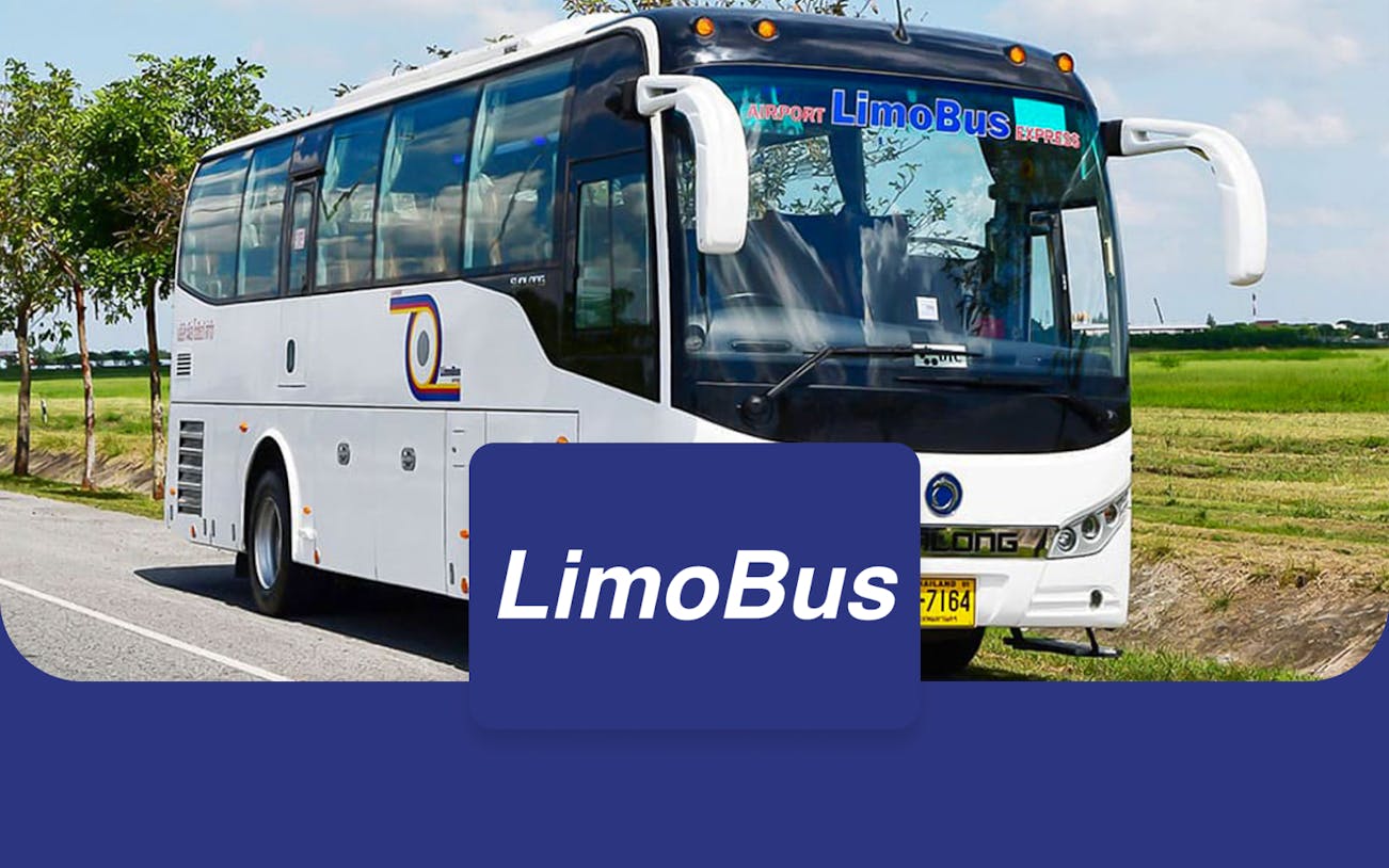 Limo bus on route between Suvarnabhumi Airport and Bangkok Silom.