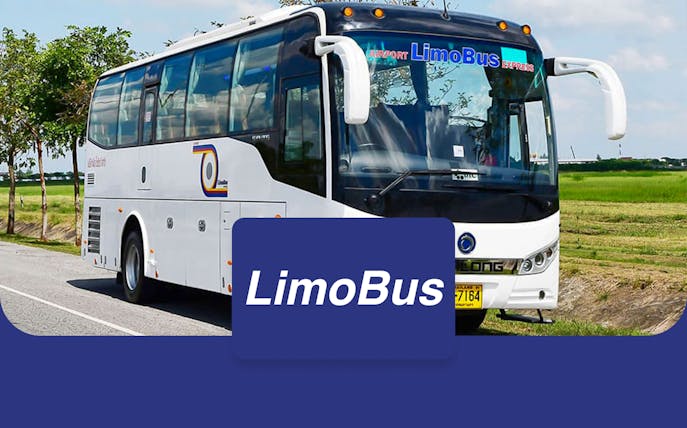 Limo bus on route between Suvarnabhumi Airport and Bangkok Silom.