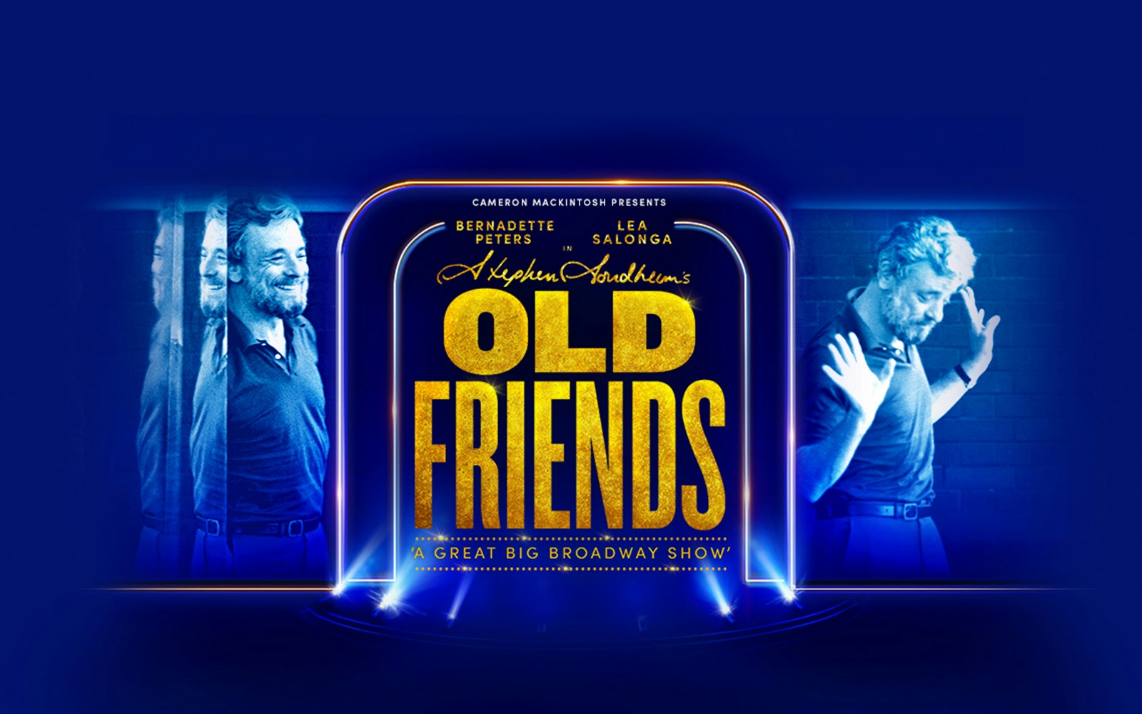 Poster for Stephen Sondheim's Old Friends Broadway show featuring title and performers' names.